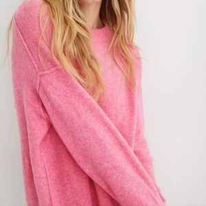 Aerie Pink Crewneck Sweater